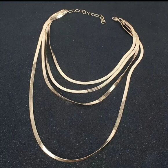 Multi-layer Retro Golden Snake Bone Chain Necklace for Women - Picture 2 of 6